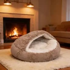 CAMA PET PLUSH TOCA NUVEM COBERTA FECHADA CAMINHA COM COBERTURA PELUCIADA CASINHA FORMATO DONUT IGLU