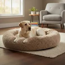 CAMINHA DONUT NUVEM PET CAMA PELÚCIA REDONDA PREMIUM P/ CÃES E GATOS, ANTIDERRAPANTE CASINHA TOCA