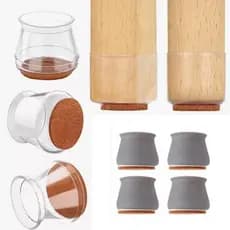 KIT  PROTETOR DE SILICONE COM FELTRO FLEXIVEL PEZINHO PARA CADEIRA MESA E MOVEIS COZINHA SEM RISCOS