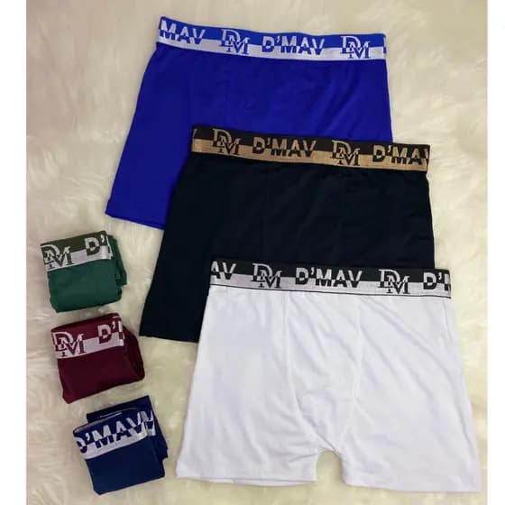 Kit 3 Cuecas Boxer Plus Size Confortável - Não Enrola Nas Pernas!