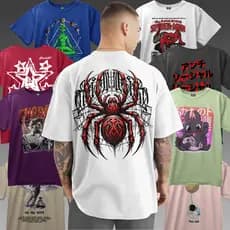 Camiseta Streetwear Básica Algodão Aleatória Estampada Surpresa