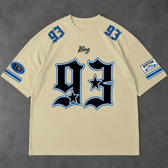 Camiseta New York King 93 Camisa Streetwear P ao G3 Plus Size Algodão Premium Casual Estampada