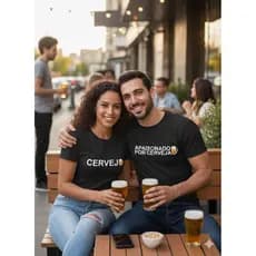 kit 02 camisetas casal apaixonado por cerveja camiseta criativa estilo casual de Carnaval