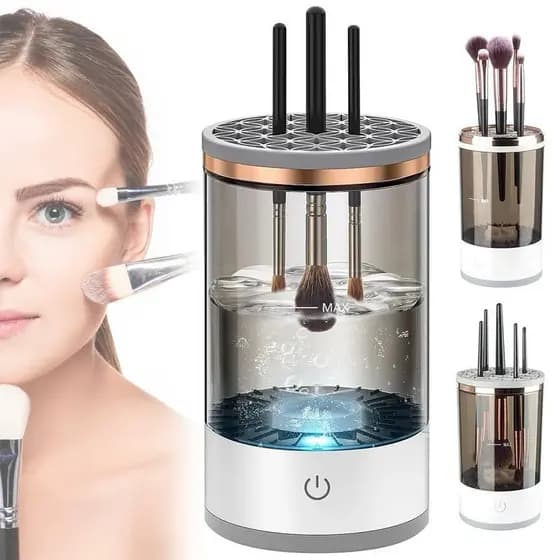 Limpador Pincel Esponja Maquiagem Elétrico USB Automático Lava Seca Armazena Bivolt MINX MINX SHOP