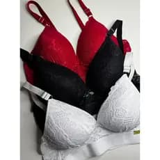 Kit 2 Sutiãs Plus Size Renda com Bojo Soft Reforçado e Colchete Três Ganchos Estilo & Conforto