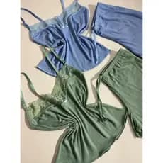 Baby Doll Canelado com Renda Conforto Estilo Noites Suaves Roupa de Dormir