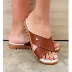 Chinelo Tiras Cruzadas Feminino Ortopédico Sola Massageadora Leve Flexível Saúde Dores Nos Pés