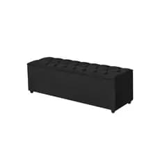 Recamier Baú Liverpool 135cm para Pés de Cama Veludo Preto