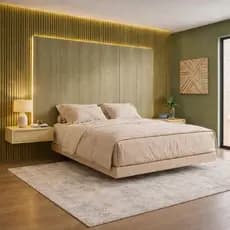 Base Cama Box 1,40 Japonesa Flutuante Cais Casal Linho Bipartida 1,40 Tatame Pés Aço Carbono Forte