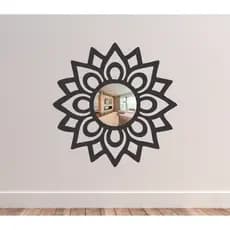 ESPELHO MANDALA FLORADA MDF DECORATIVO EM 3 TAMANHOS 20x20cm, 30x30cm e 40x40cm + FITA DUPLA FACE