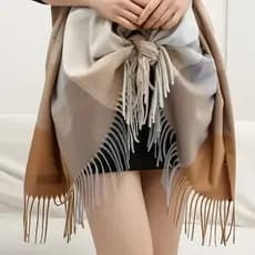 Cachecol Lenço de caxemira e inverno xale feminino de cor sólida cachecol de borla de uso duplo正方形围巾