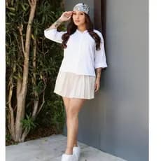 CAMISA FEMINISA LISA E LISTRADA ELEGANTE - MODA CASUAL MANGA 3/4 11