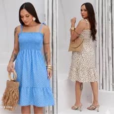 VESTIDO MIDI FEMININA ELASTEX ELEGANTE NO VERÃO 2026