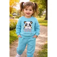 2 PEÇAS Conjunto De Moletom Infantil Feminino - Calça e Blusa Premium Eegante