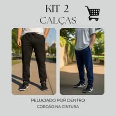 kit 2 Calças De Moletom Adulto Sem Punhos - Moletom Premium - Peluciado - Elegante