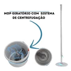 Mop Giratório Rodo Limpeza Esfregão Limpeza Rodo Mágico 360 Lava Seca Mop Limpeza em Geral