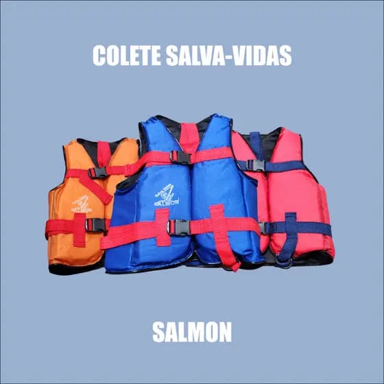 Colete Salva Vida 120 kg 130kg 140kg 150kg Salmon Luxo Pescador Jet Ski