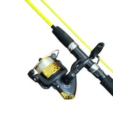 Vara De Pesca Deyu Atlas 1,35 + Molinete Fight 200 Amarelo Fibra Reforçada  Portátil Leve