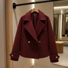 Jaqueta Feminina Casaco Frio Lã Batida Blusa Botões Luxo