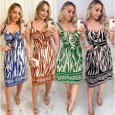 Vestido Curta Alça com amarração na frente