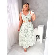 conjunto cropped e saia estampado