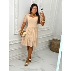 Vestido curta manga princesa femenino