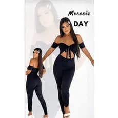 Macacão preto suplex feminino