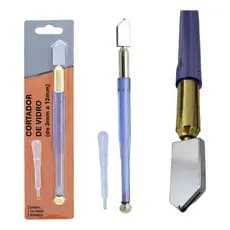 Cortador Vidro Espelho Profissional Caneta Riscador Diamante Cortar Manual Corte Corta Diamantada