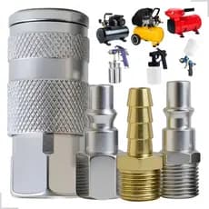 Kit 4 Peça Engate Rápido Pra Compressor Ar Schulz Chiaperini Rosca 1/4 Pneumáticos Conector Alumínio