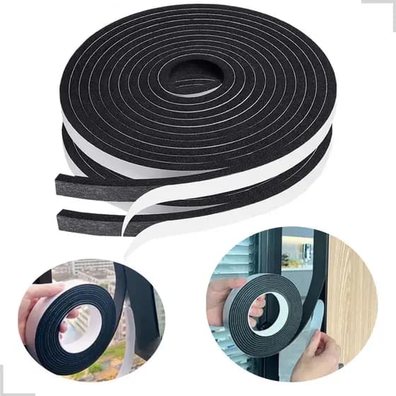 Fita Vedação Veda Portas Janelas Anti Ruído 6mm 10 Metros Adesiva Frestas Pó Poeira Insetos Fogão