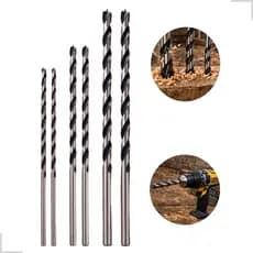 Kit 6 Brocas Extra Longa Pra Madeira Mourão 6mm 8mm e 10mm Serpentina Fibrocimento 3 Três Pontas