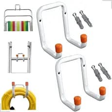 Kit 2 Suporte Gancho Para Pendurar Escada Na Parede 8 Cm Até 30kg Reforçado Aço Mangueira Cadeira