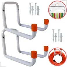 Kit 2 Suporte Gancho Para Pendurar Escada Na Parede 15 Cm Até 30kg Reforçado Aço Mangueira Cadeira