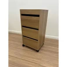 Carrinho Auxiliar Gaveteiro MDF Com 3 Gavetas
