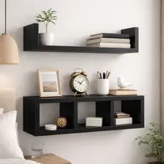 Kit Nichos de Parede Madeira MDF Moderno Prateleira Organizadora Decorativa - Sala, Escritório, Casa