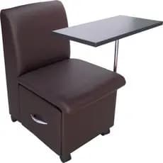 CIRANDA MANICURE CADEIRA POLTRONA MARRON COM MESA REGULAVEL