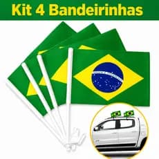 Kit Bandeiras Do Brasil Bandeirinha Para Vidro Janela Do Carro C/ Haste Suporte Carreata
