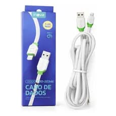 KIT COM 2 CABOS IPHONE Lightning 2 Metros Usb iPhone 7 Ao 14 Pro Max 3.4A