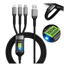 Cabo Carregador Inova 3 Em 1 Para iPhone, Tipo-c E Micro Usb