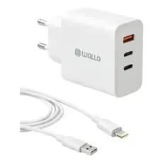 Carregador Wallo C52 66w Lightning Super Rápido Para iPhone 5 6 7 8 X XS XR 11 12 13 14 PRO/PRO MAX