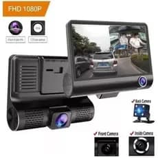 Camera Veicular Automotiva Gravação Full Hd Frontal Ré Lcd 4 baz