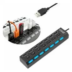 Hub USB 2.0 com 7 Portas Expanda Suas Conexões com Praticidade e Eficiência BAZ