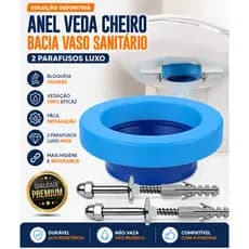 Anel Veda Cheiro Bacia Vaso Sanitário + 2 Parafusos Luxo Completo