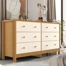 Cômoda 6 Gavetas Grandes  Gavetas Espaçosas  Corrediça Telescópica Design Moderno para Quarto
