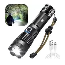 Lanterna Tática Militar em Metal Super Led Branco T9