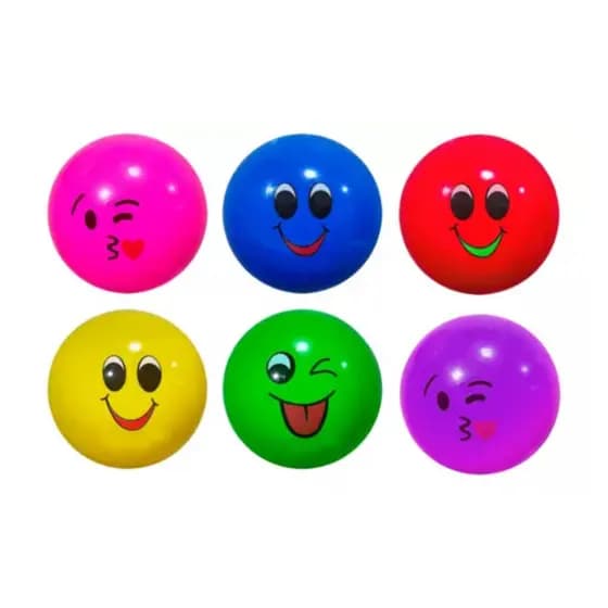 Kit 10 Bolas Coloridas de Emojis em Vinil para Festas e Eventos Recreativo