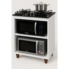 Kit Completo Cooktop Itatiaia Essencial Vidro Temperado + Balcão Cozinha TURIM