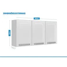 Armário Cozinha Suspenso Aço Itatiaia 3 Portas 105cm