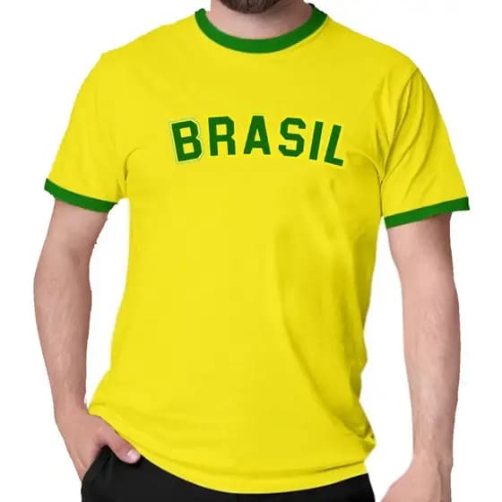 Camiseta Brasil Blusa Verde Amarelo Copa Camisa Unissex