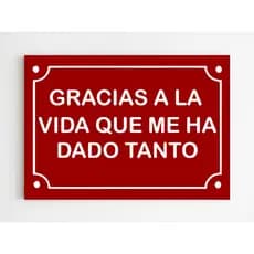 Placa decorativa gracias a la vida que me ha dado tanto